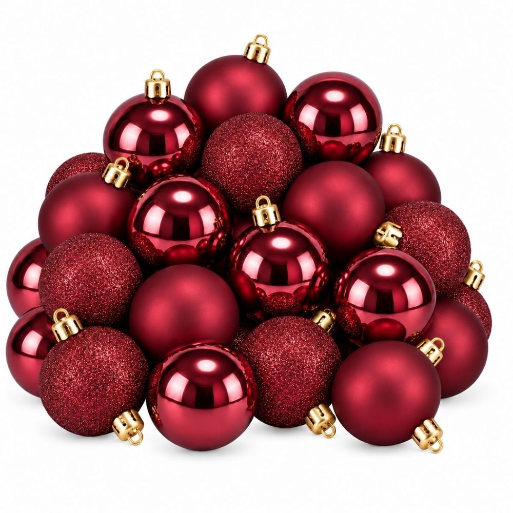 Babe de noël memike249/00212 set de 27 h8x8cm - rouge foncé