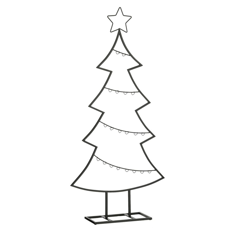 Mica decorations décoration de sapin de noël - l50 x l15 x h105 cm - fer - noir