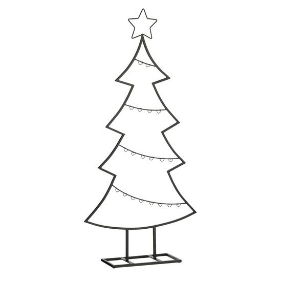 Mica decorations décoration de sapin de noël - l50 x l15 x h105 cm - fer - noir