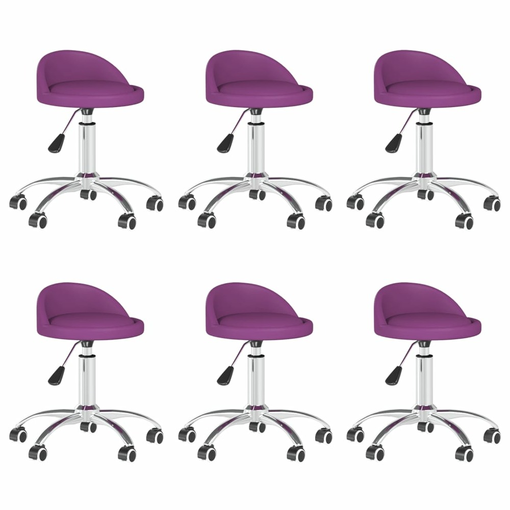 Chaises pivotantes de salle à manger 6 pcs violet similicuir