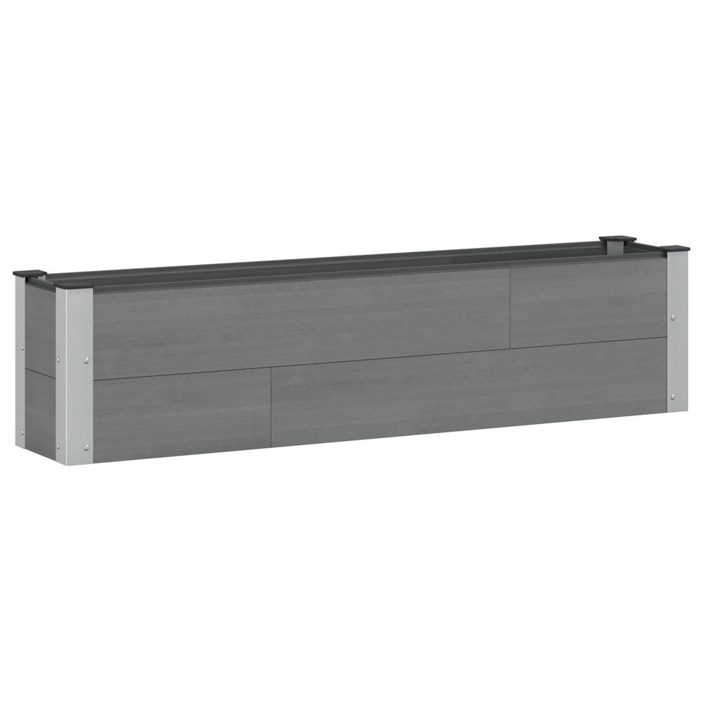 Jardinière surélevée gris 150 x 30 x 36 cm wpc et aluminium