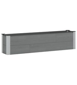 Jardinière surélevée gris 150 x 30 x 36 cm wpc et aluminium