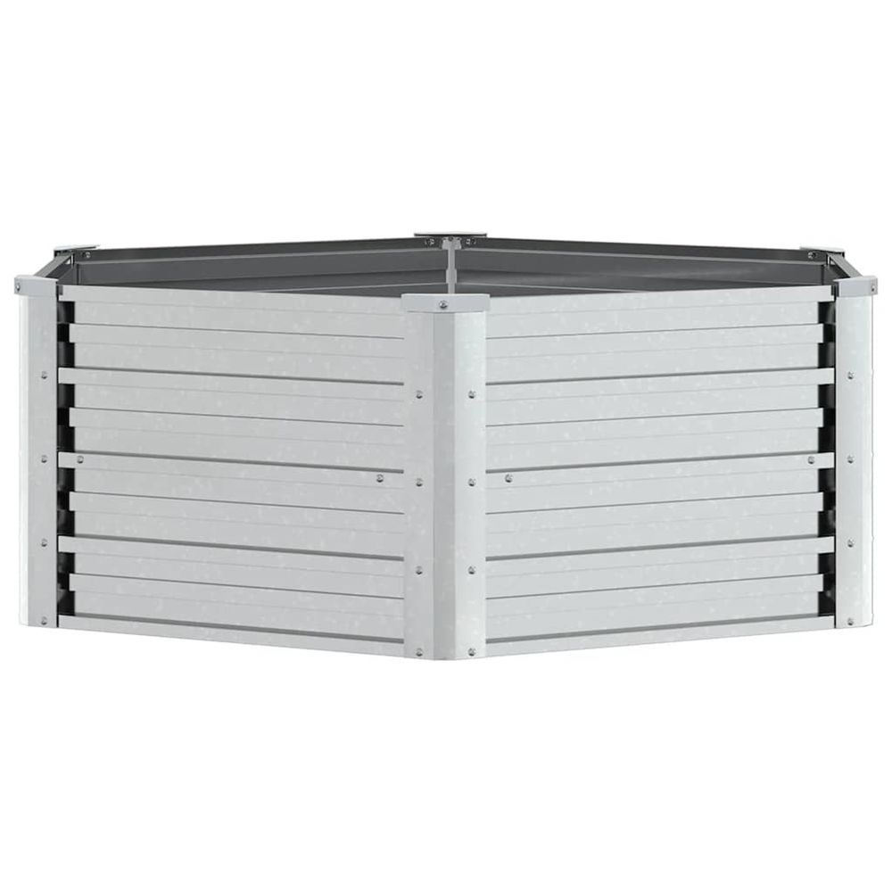 Lit surélevé de jardin 129x45 cm acier galvanisé argenté
