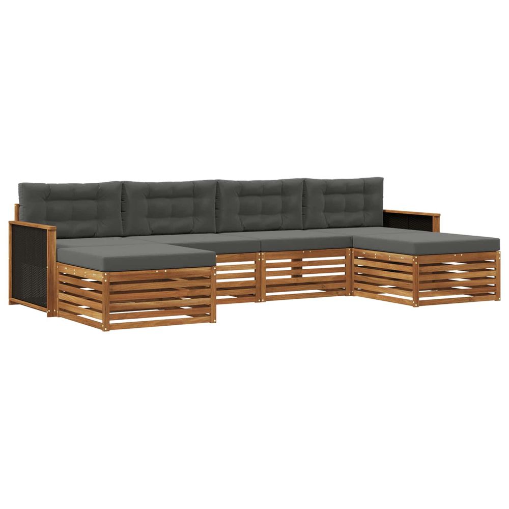 Ensemble de canapés d'extérieur 6 pc bois d'acacia massif