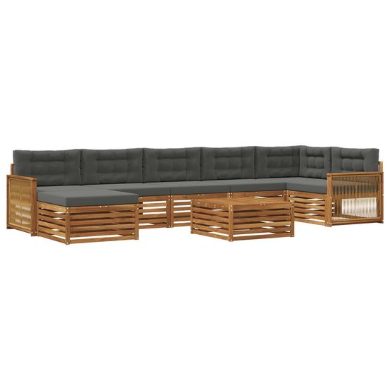 Ensemble de canapés d'extérieur 8 pc naturel et anthracite