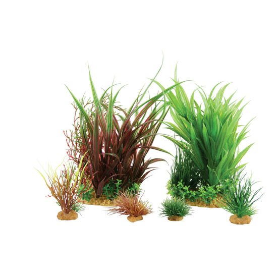 Jalaya n°3 plantes artificielles 6 pieces h 22 cm plantkit décoration d'aq