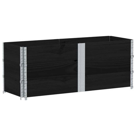 Colliers de palette 3 pcs noir 150x50 cm bois de pin solide