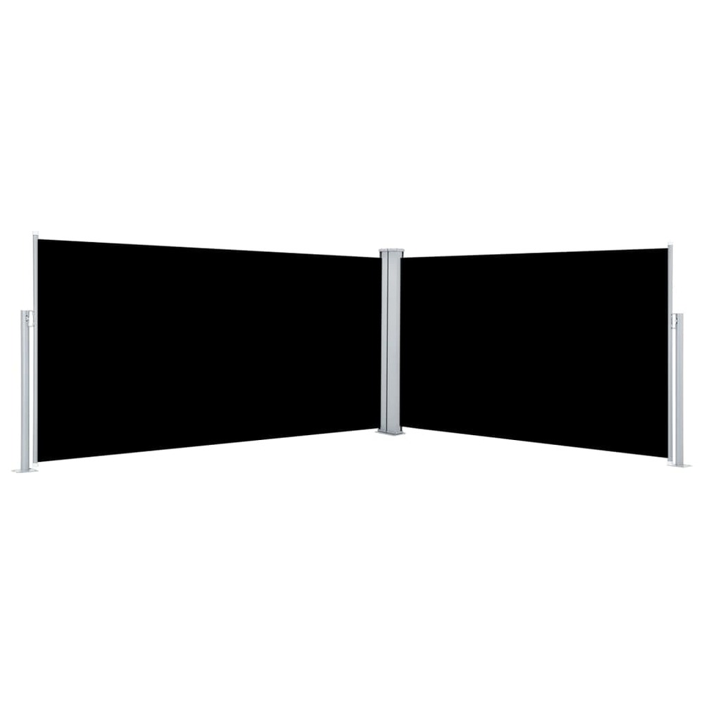 Auvent latéral rétractable noir 160x600 cm