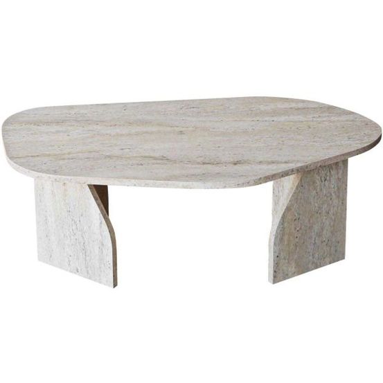 Table basse en aggloméré rock travertine