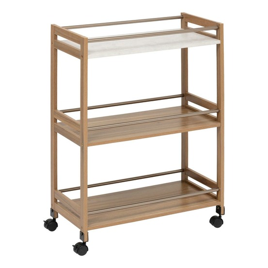 5five - desserte 3 niveaux come l30cm bois et effet marbre