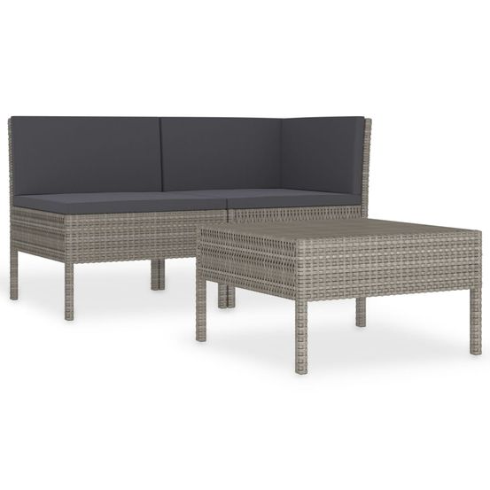 Salon de jardin 3 pcs avec coussins