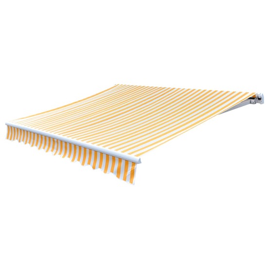 Tissu d'auvent jaune tournesol/blanc 3x2,5 m (cadre non inclus)