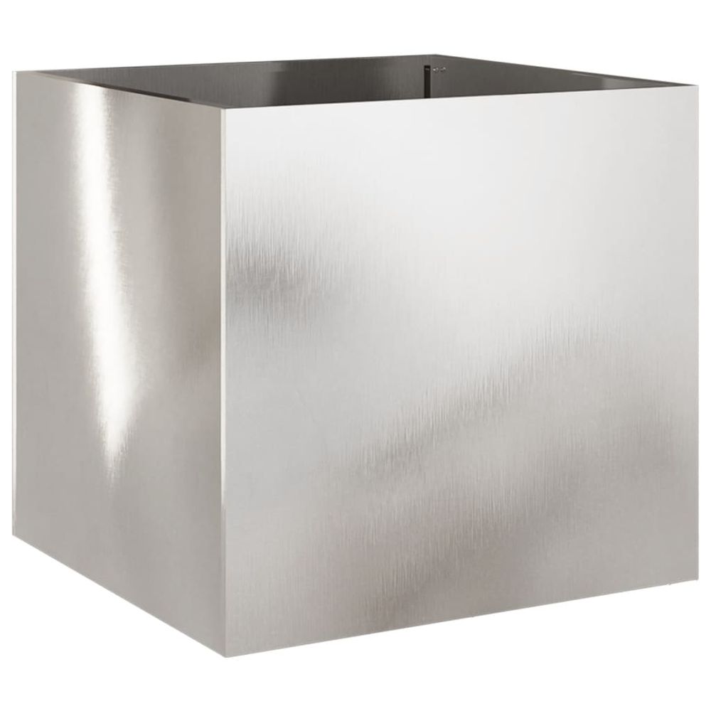 Jardinière argenté 49x47x46 cm acier inoxydable