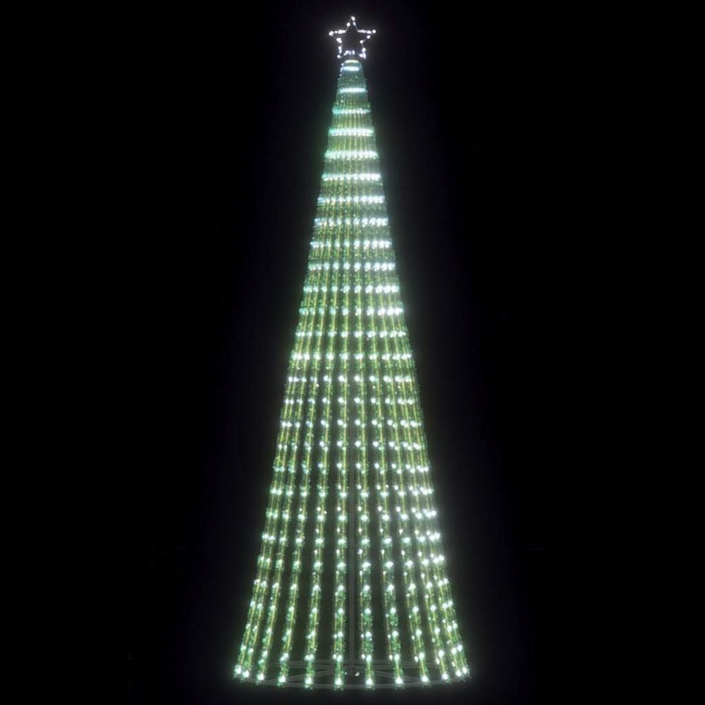 Sapin de noël lumineux led 8 modes jardin extérieur blanc froid 247 cm