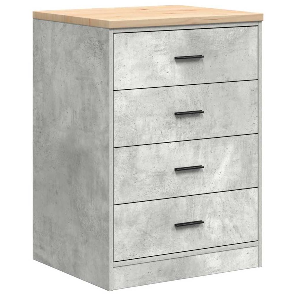 Armoire de rangement de garage gris béton 60x51x85 cm bois pin