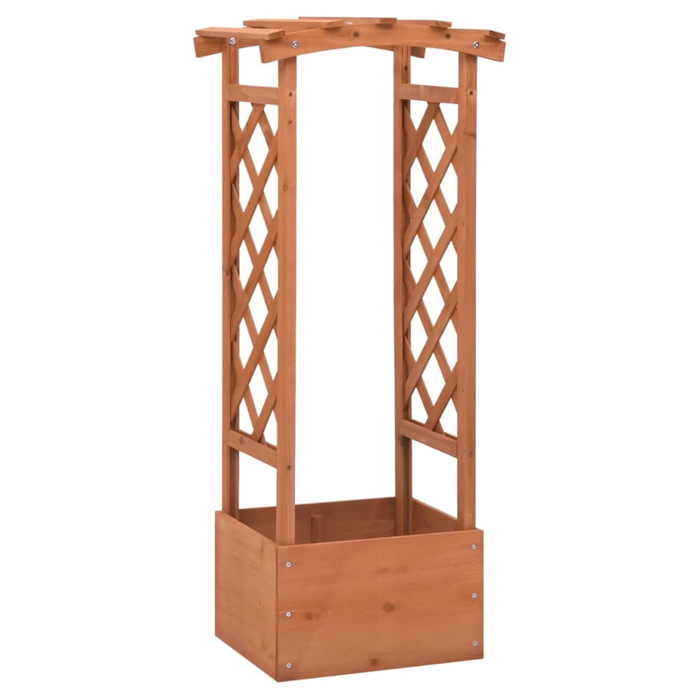 Jardinière d'extérieur à treillis avec arche 49x39x117 cm bois de sapin