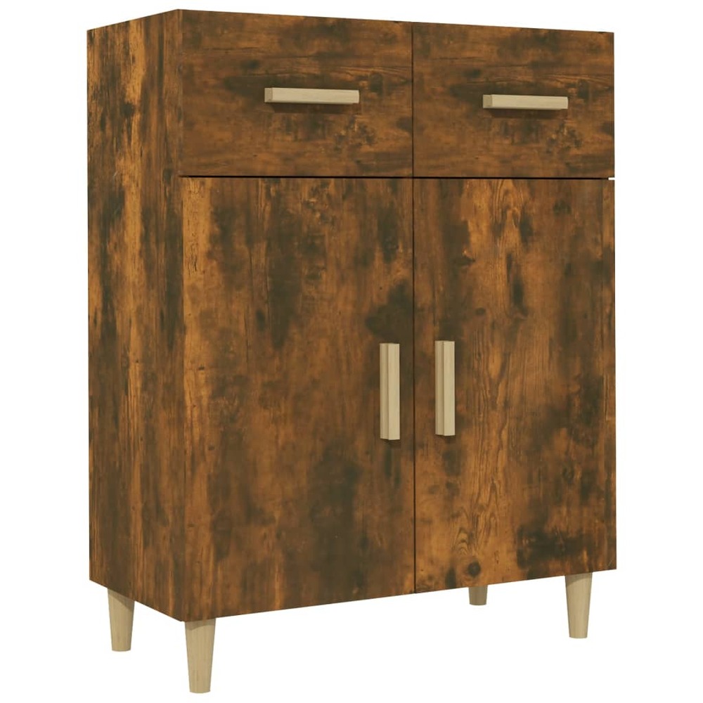 Buffet bahut commode armoire meuble de rangement organisateur cuisine salle de séjour salon 69,5 x 34 x 89 cm bois d'ingénier