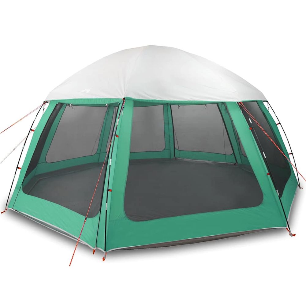 Tente piscine toit amovible parois maille vert d'eau 510x510 cm