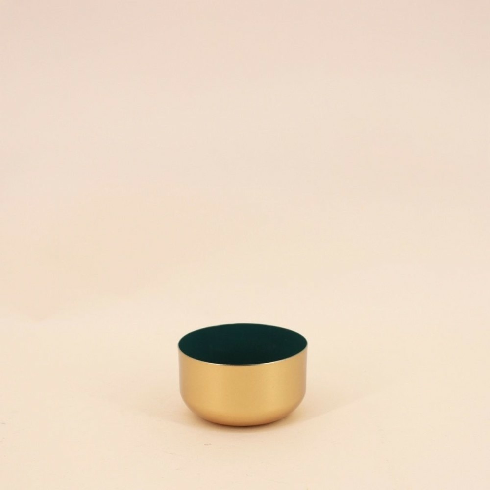 Coupelle dorée intérieur vert 9cm