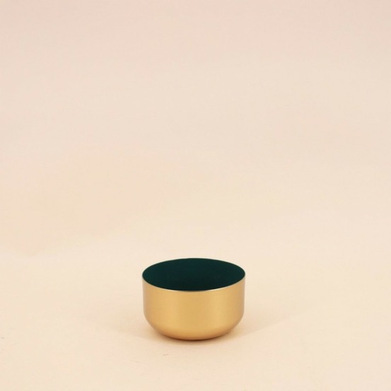 Coupelle dorée intérieur vert 9cm