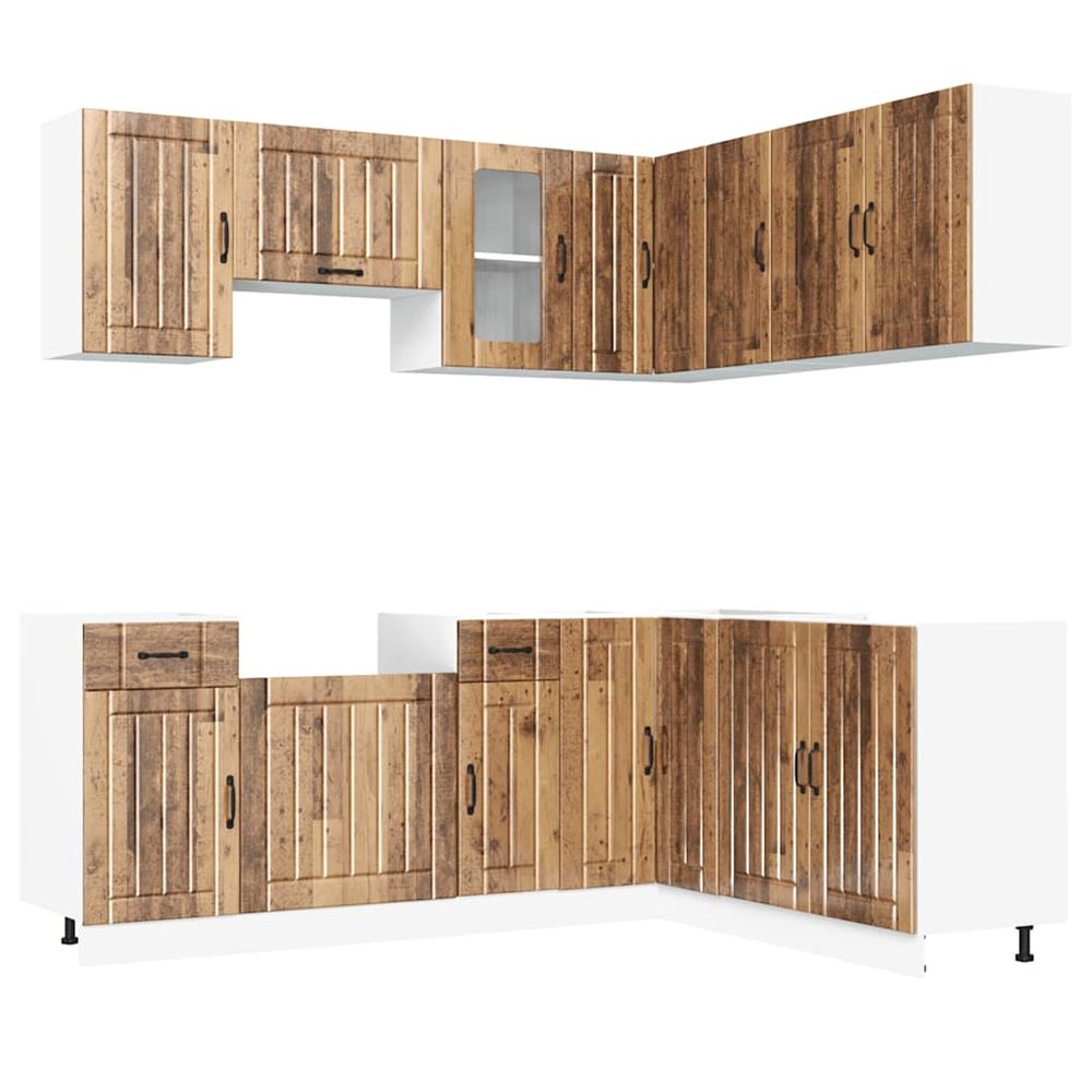 Ensemble d'armoires de cuisine 11 pcs lucca bois d'ingénierie
