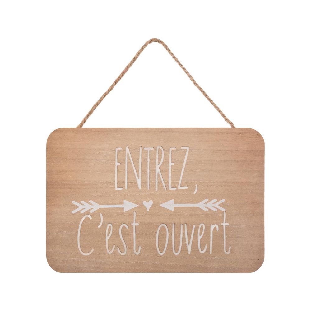Plaque de porte en bois 25 x 17 cm