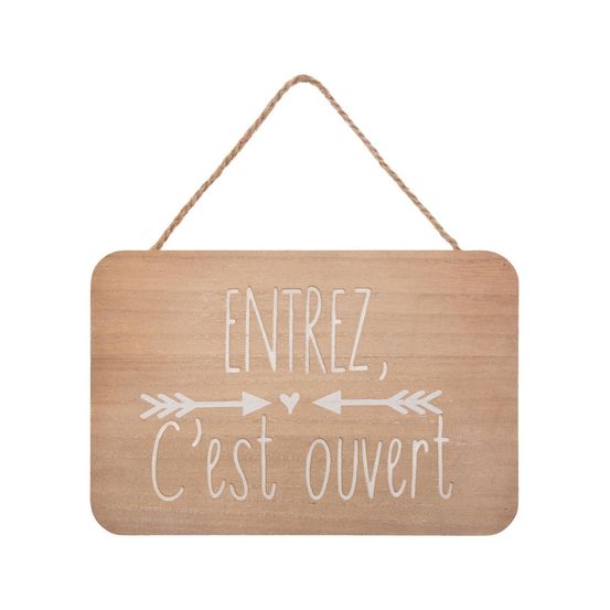 Plaque de porte en bois 25 x 17 cm