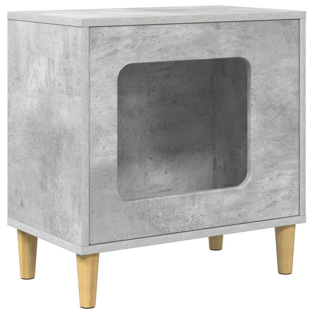 Maison pour chat gris béton 51 x 30 x 52 cm bois d'ingénierie