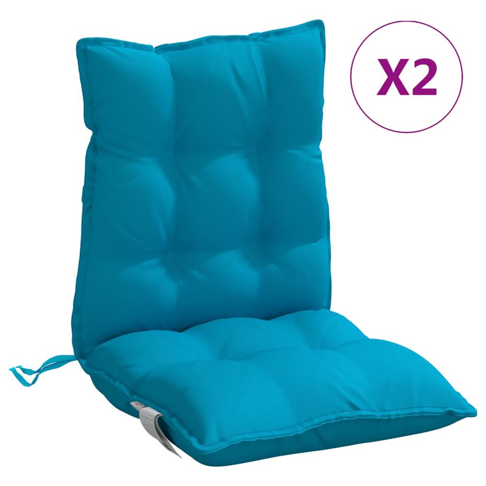 Coussin d'extérieur 2 pc bleu 100 x 50 x 7 cm