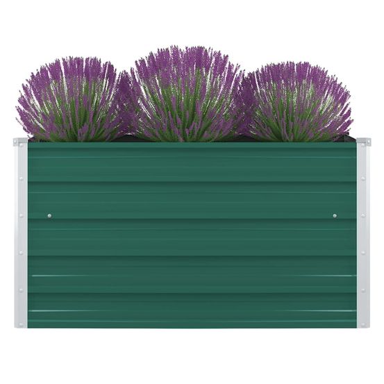 Carré potager 100cm acier galvanisé extérieur sans fond vert