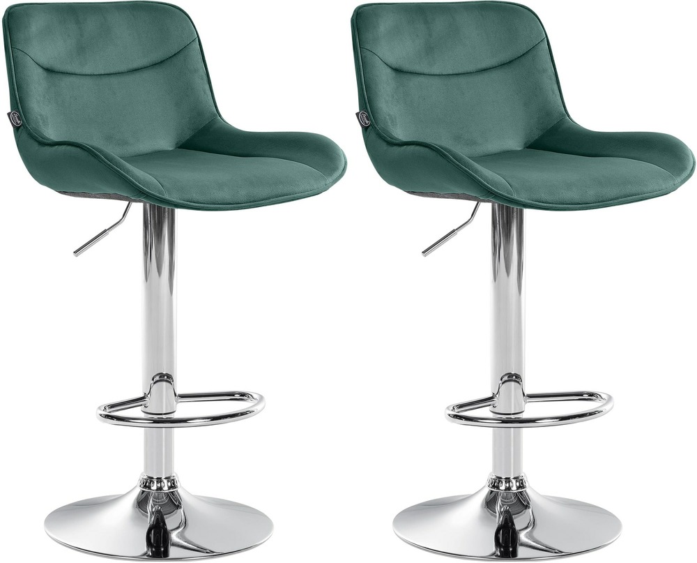 Lot de 2 tabourets de bar vonore velours chrome