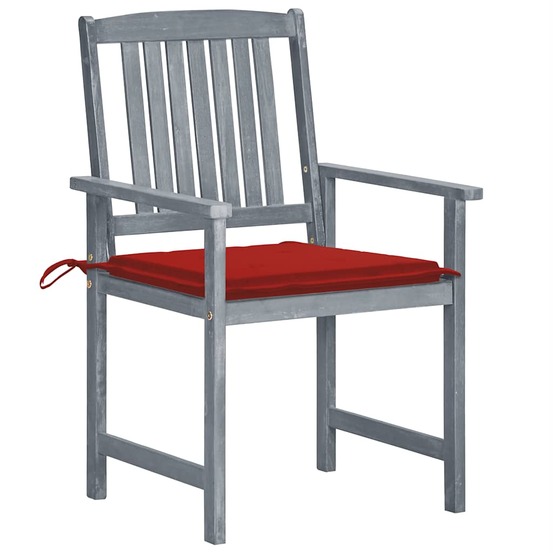 Chaises de jardin et coussins lot de 8 bois acacia solide gris