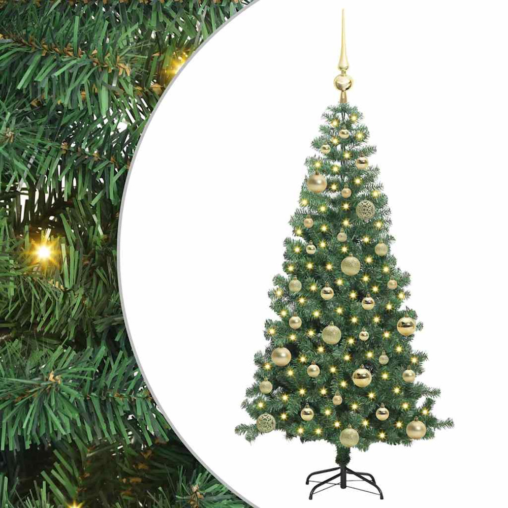 Sapin de noël avec 150 led avec support vert 120 cm pvc