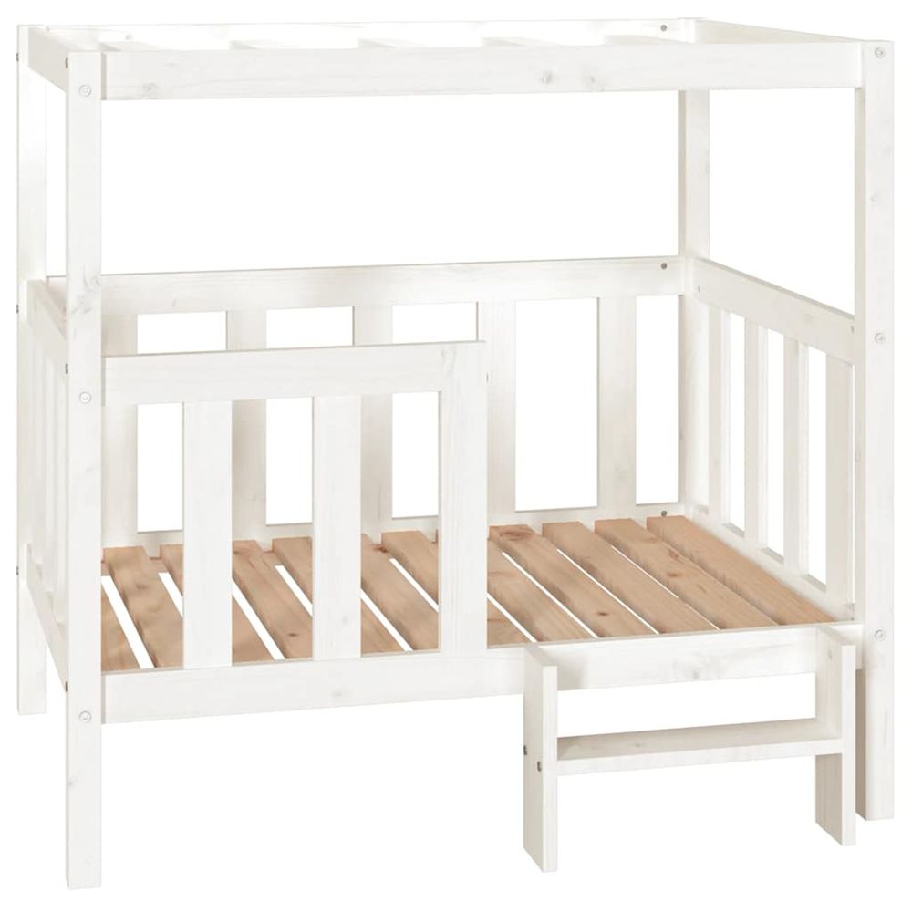Lit pour chien blanc 105,5x83,5x100 cm bois de pin solide