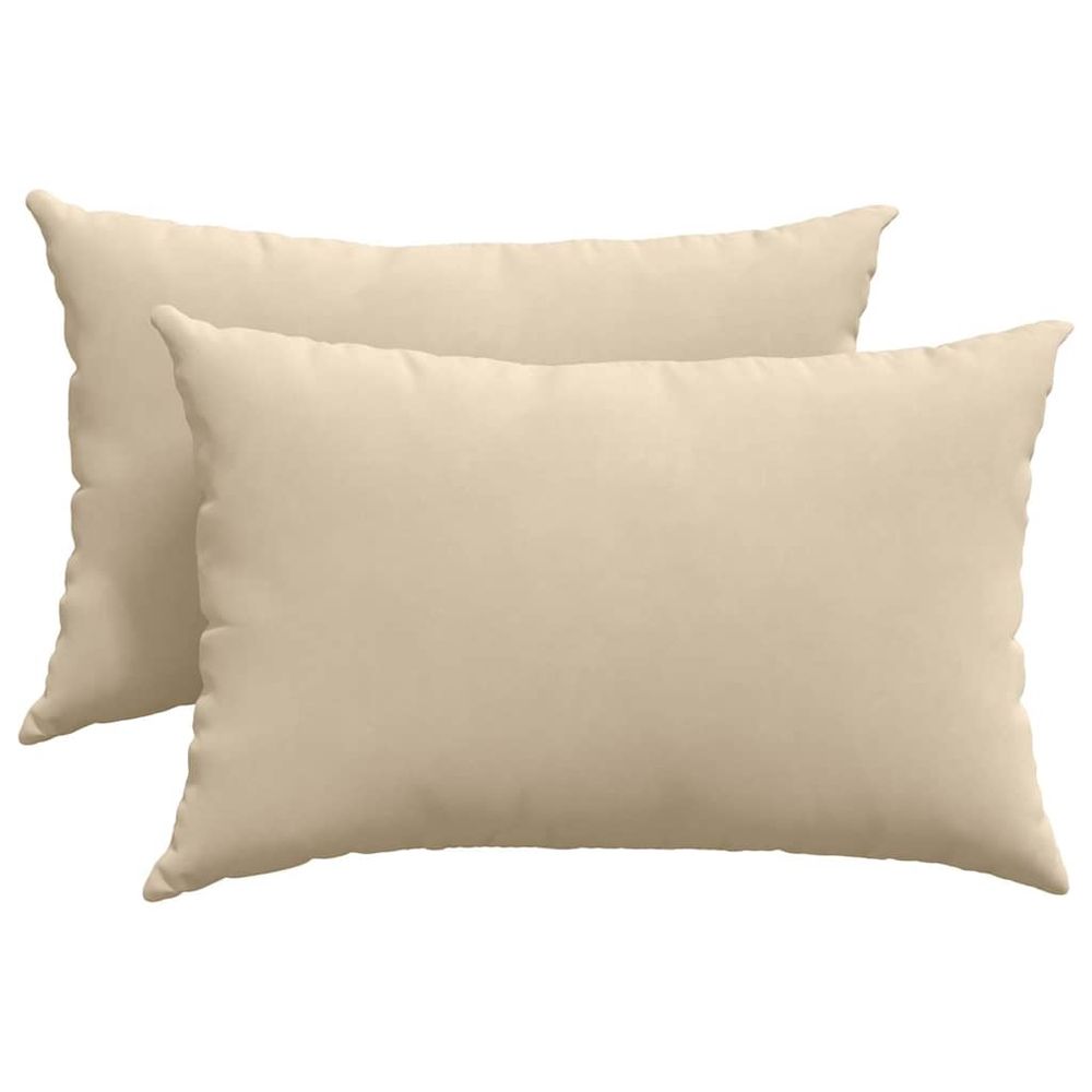 Coussins de canapé 2 pc tissu crème 60 x 40 cm