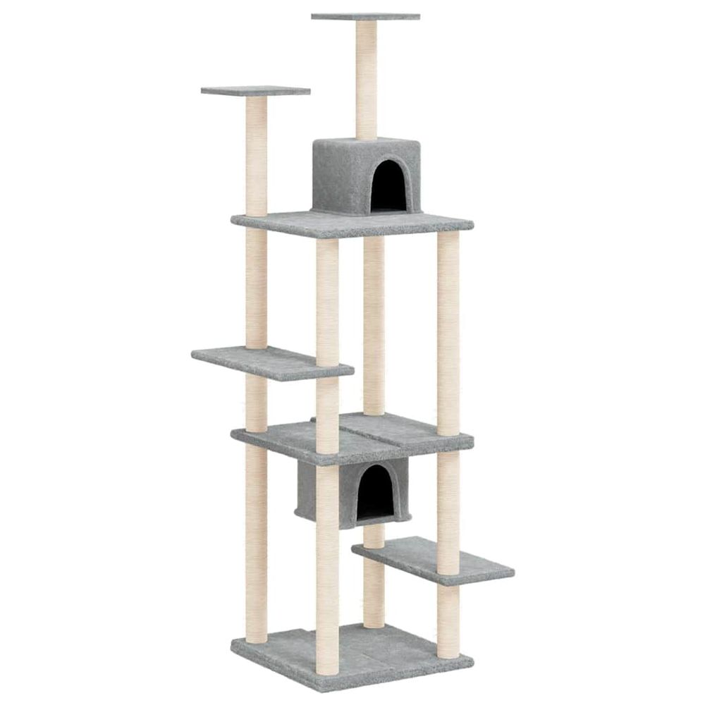 Arbre à chat avec griffoirs en sisal gris clair 176 cm