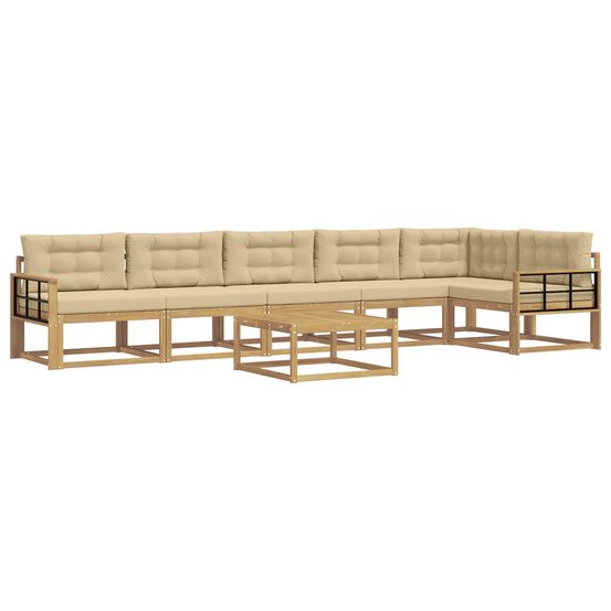 Ensemble de canapés d'extérieur 7 pc blanc et beige polyester