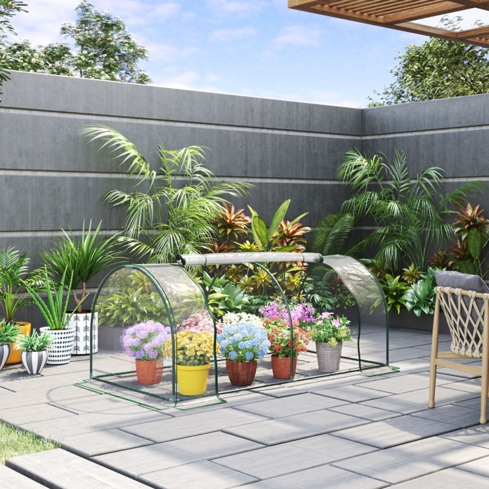 Serre tunnel de jardin pvc et acier 200 x 100 x 80 cm potager protection plantes - comfortxl outdoor living