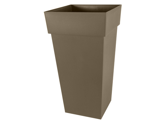 Pot de fleur carré toscane 43 x h.80 cm - taupe