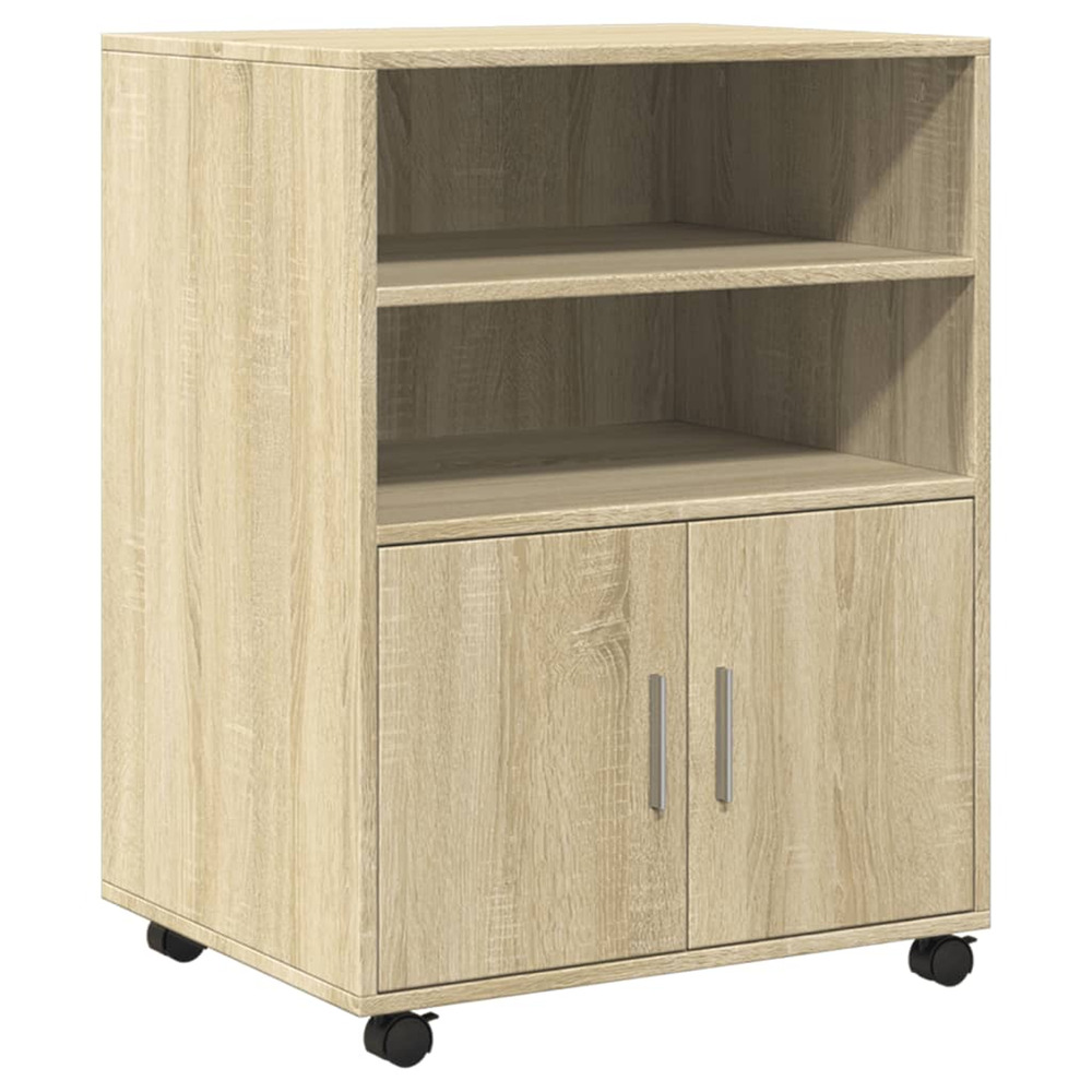 Armoire à roulettes chêne sonoma 60x48x81 cm bois d'ingénierie