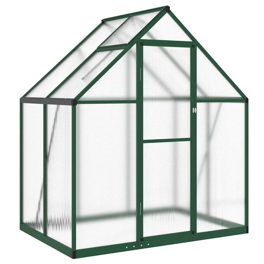 Serre avec cadre de base vert 169x114x195 cm aluminium