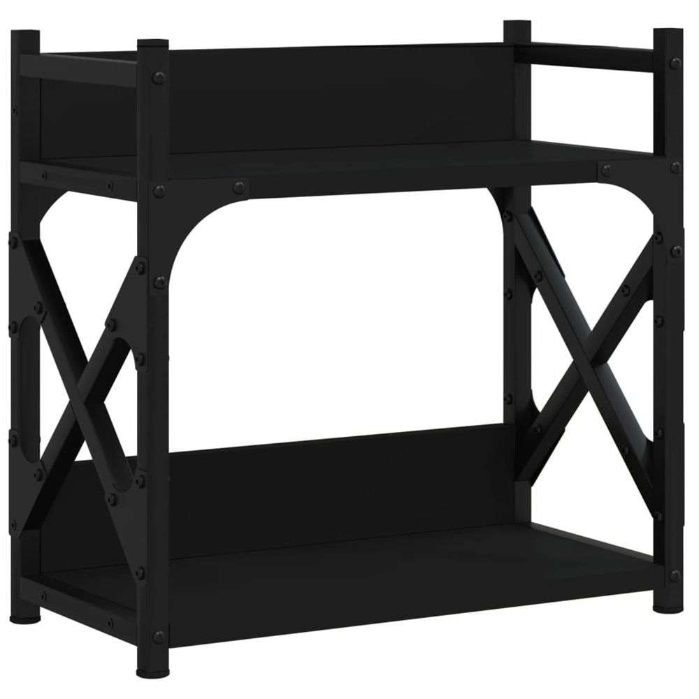 Support d'imprimante 2 niveaux noir 40x20x40 cm