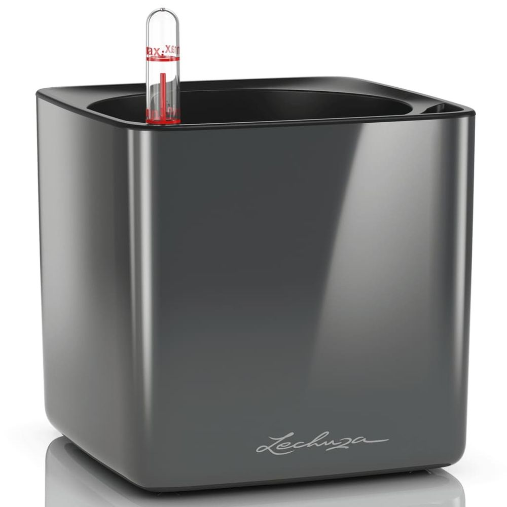 Jardinière de table cube glossy 14 all-in-one charbon brillant