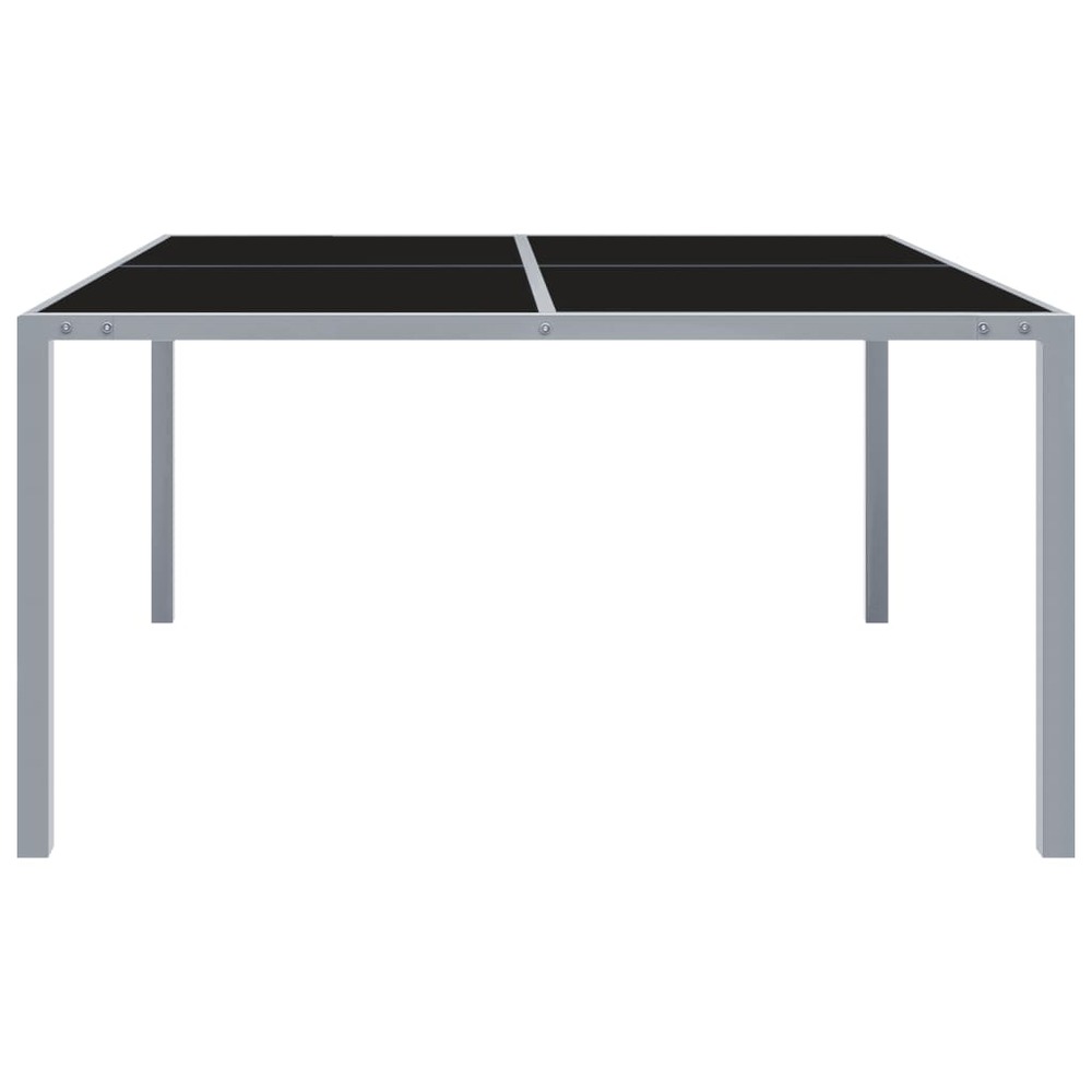 Table de jardin 130x130x72 cm gris acier et verre