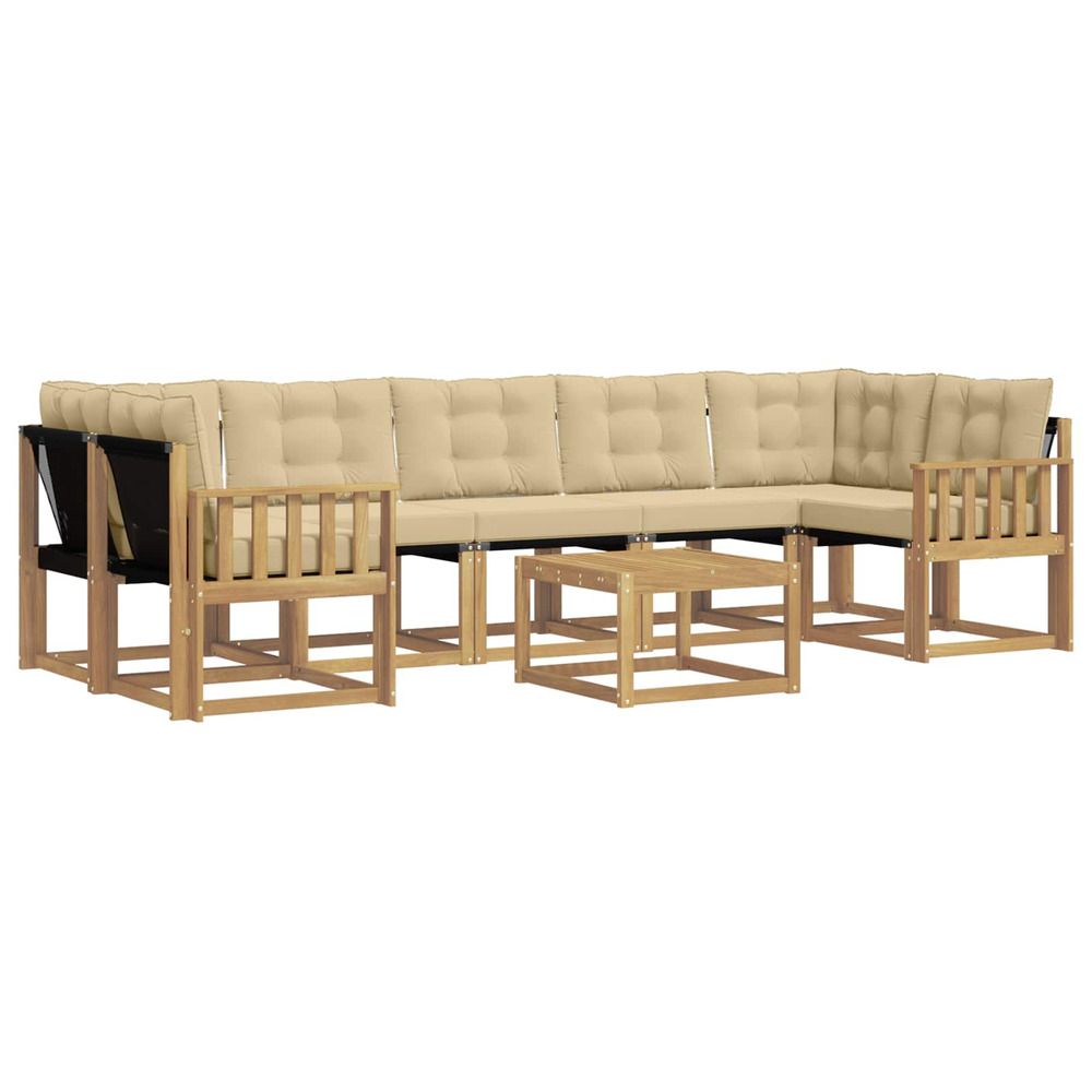 Ensemble de canapés d'extérieur 8 pc blanc et beige