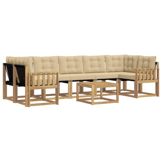Ensemble de canapés d'extérieur 8 pc blanc et beige
