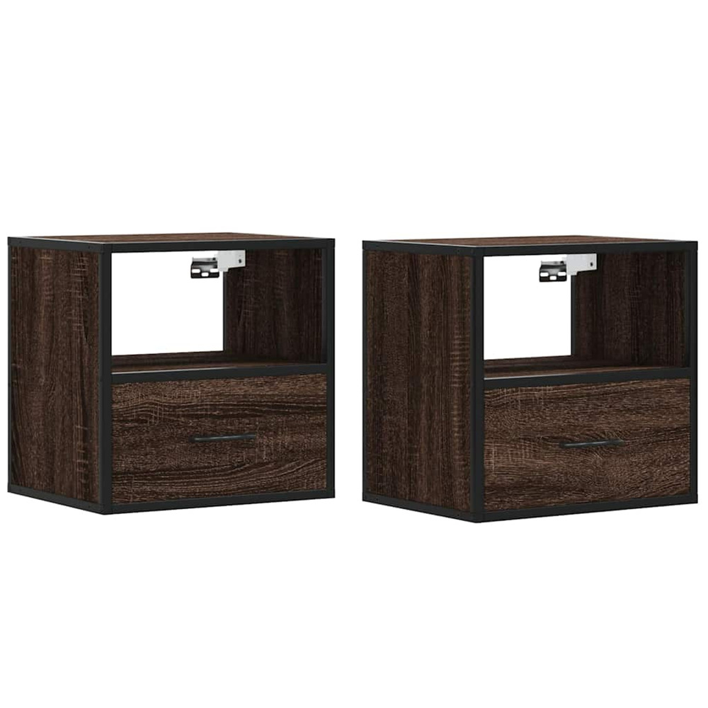 Tables de chevet murales 2 pcs chêne marron 40x31x39,5 cm