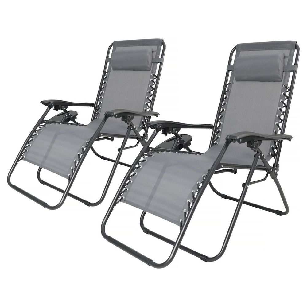 Lot de 2 fauteuils de jardin inclinable zéro gravité 