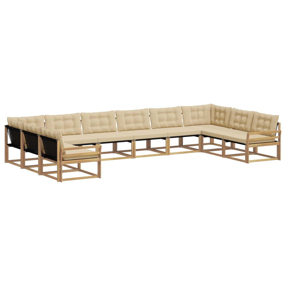 Ensemble de canapés d'extérieur 10 pc blanc et beige