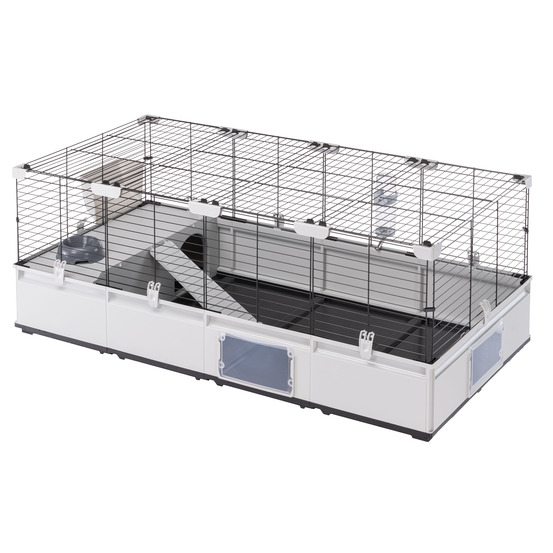 Ferplast cage pour lapins, cage pour cochons d'inde, cobayes, modular 3, extensible, grande cage à lapin, accessoires inclus,
